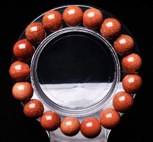 Huge 12mm Natural Gold Sandstone Round Gemstone Beads Stretchable Bracelet 7.5'' - Picture 8 of 12