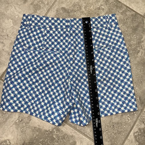 Lilly Pulitzer GRETCHEN SHORTS High Rise 5" Stretch Boca Blue Double Checking 00 - Picture 14 of 16