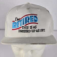 VTG I’m Retired This Is As Dressed Up As I Get Snapback Hat Hallmark Shoebox Cap