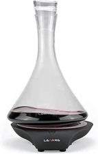 LEVARE Electric Aerator and Glass Decanter Set, Smart Swirl Aerating Base