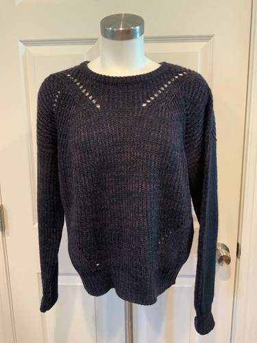 Maglione girocollo John + Jenn blu e viola, taglia L