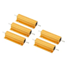 5Pcs 100W 5 Ohm Aluminum Shell Resistor Housing Resistor Wirewound Resistors
