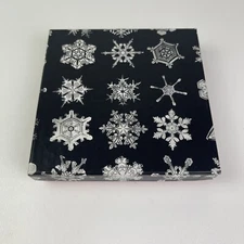 Saks Fifth Avenue Empty Christmas Gift Box Black White Red 5x5x.5” Set Of 5