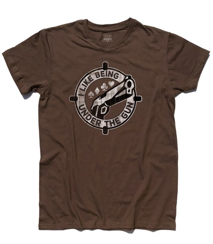 T-shirt uomo I LIKE BEING UNDER THE GUN poker texas hold'em pistola UTG - Bild 4 von 8