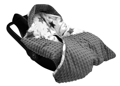 HOODED CAR SEAT BABY FILLED BLANKET Reversible COSYTOES all season CUDDLE PLUSH - Picture 10 of 47