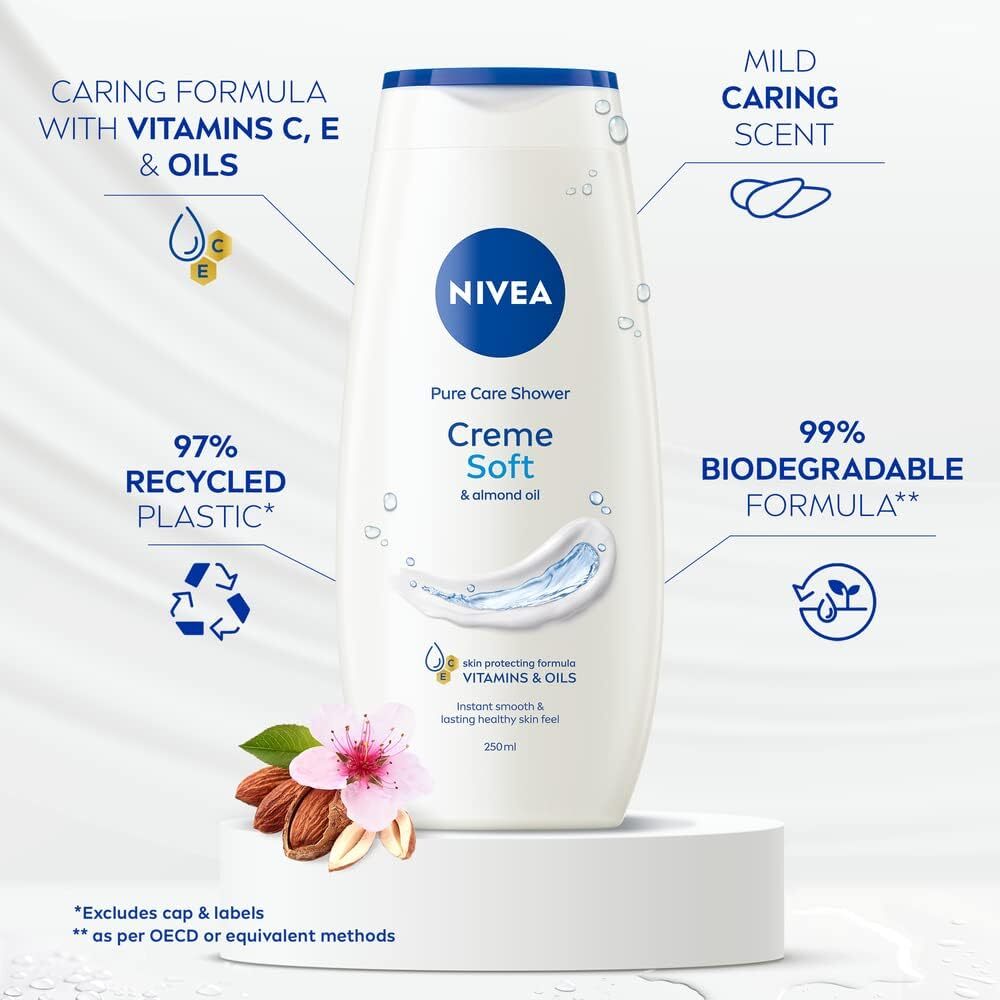 NIVEA Care Shower Creme Soft Enriched with Almond Oil Moisturising Gel