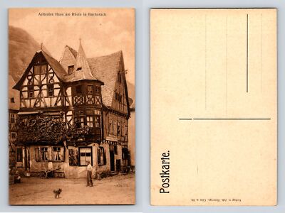 Aeltestes Haus am Rhein in Bacharach Germany Postcard Heinrigs Divided Back