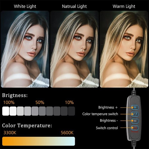 LED Video Light Photography Lighting Selfie Dimmable Fill Lamp With Tripod Stand - Picture 4 of 12