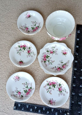 6 Royal Albert Lavender Rose geriffelt Bon Bon Schmuck Schale Tabletts sortiert 1. Qual
