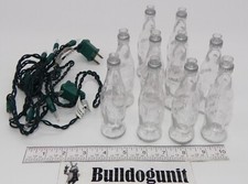 Vintage Coca-Cola Clear Bottle 10 Light Set Christmas Snow Glitter Holiday
