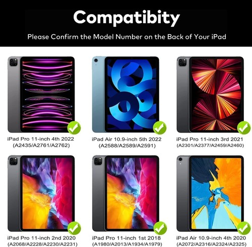 For iPad Air 5th/4th Generation/Pro 11inch Backlit Rotate Touchpad Keyboard Case - 第 60/70 張圖片