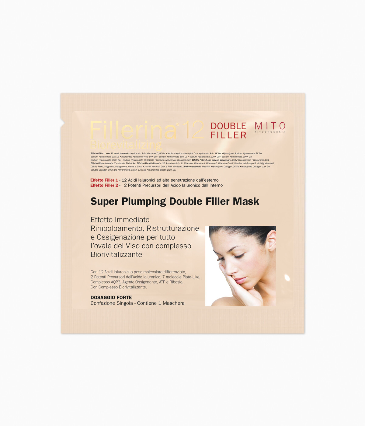 Fillerina 12 Biorevitalizing Double Filler MITO Maschera super rimpolpante