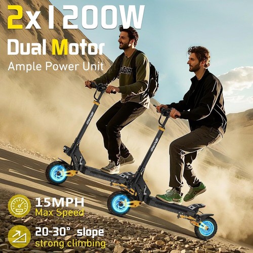 ELECTRIC SCOOTER 24OO Motor LONG RANGE 37Miles HIGH SPEED 15MPH Folding eScooter - Picture 7 of 24