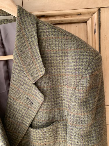 Wool Rich Matrix Sport Coat Classic Three Button Light Olive Orange Gray 38 R - Picture 4 of 10