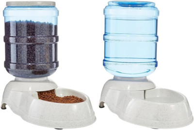 Automatic Dog Cat Water Dispenser Gravity Feeder and Waterer Set, Large, 12-Poun