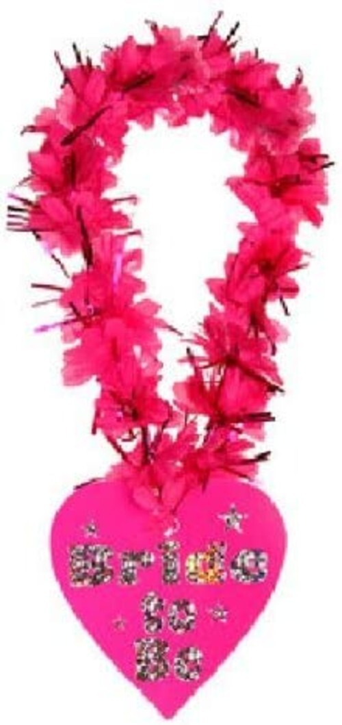 Hen Party - Bride To Be Lei Garland Necklace - Hot Pink