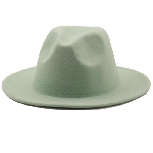 Fedora Hat Women Brim Dress Men Cap Felted Hat Panama Church Wedding Ribbon Band - Picture 3 of 39