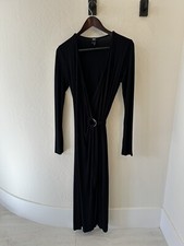 Paige Cedar Wrap Dress Black Midi Size XS BNWT