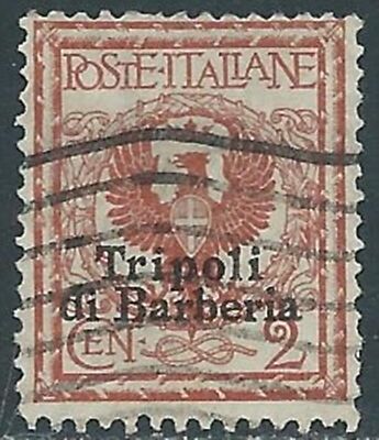 1909 LEVANTE TRIPOLI DI BARBERA USED EAGLE 2 CENT - RF18-5
