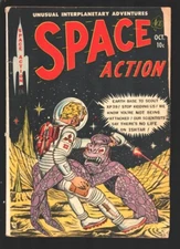 Space Action #3 1952-Ace-Monster cover-Flaming Human Meteorites-Pre-code horr...