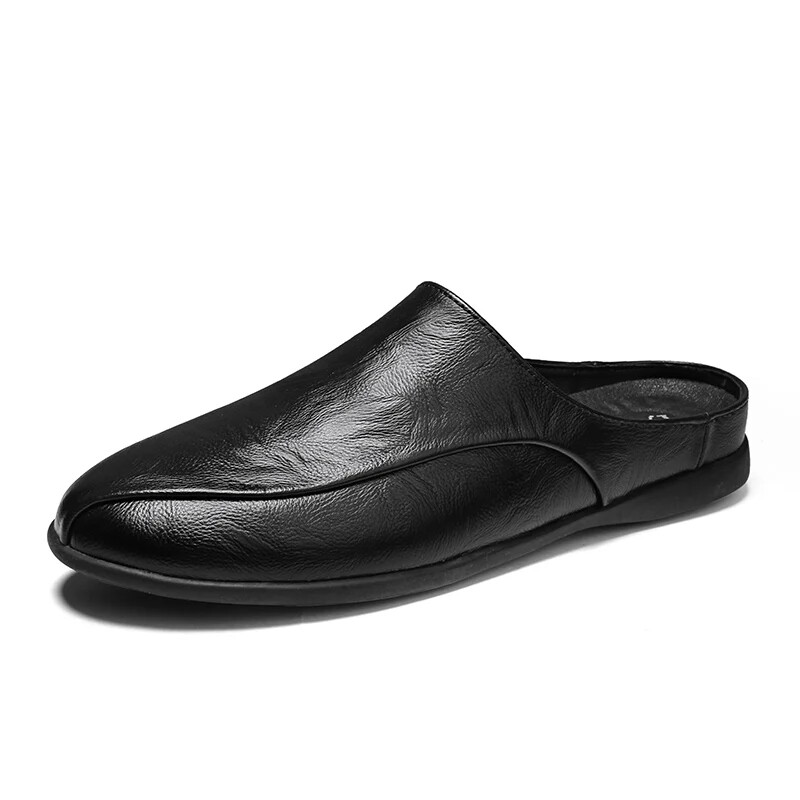 PANTOFOLA D’ORO Sandali uomo mezzo trascinamento pelle ciabatte fatte a mano mocassini slip on traspiranti
