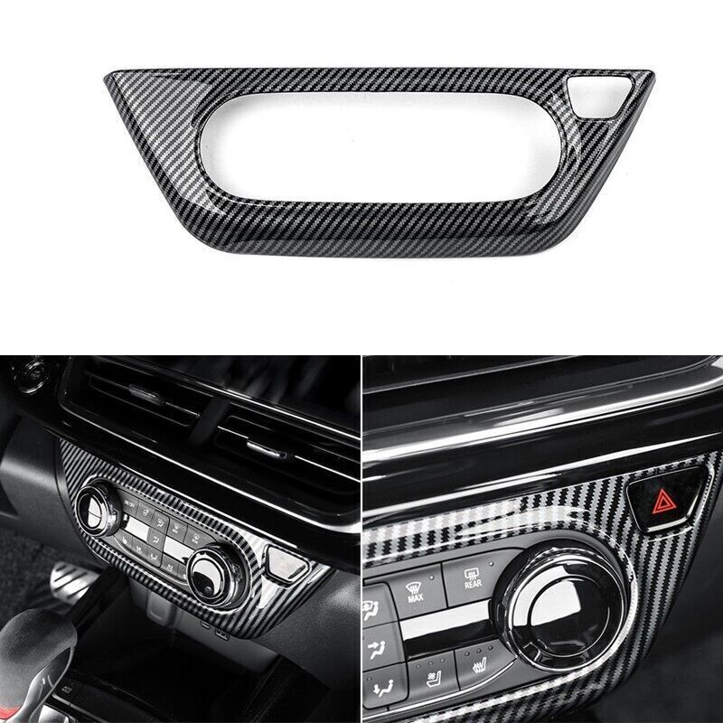 Carbon Fiber ABS Air Conditioner Button Panel Cover Trim For Chevrolet Trax 2024