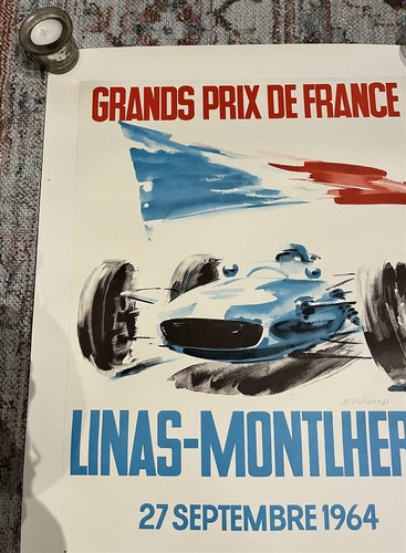 Poster 1964 Grand Prix de France Linas Montlhery 27 Sep. race FFFSA original - Picture 4 of 6