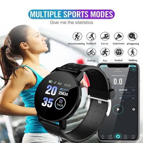 Montre intelligente Bluetooth hommes et femmes fitness tracker surveillance du sommeil pour Android iOS - Photo 4 sur 22