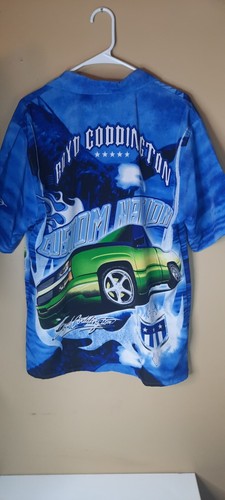 Boyd Coddington Wheels All Over Button Up Short Sleeve Men's Medium Shirt - Picture 2 of 5