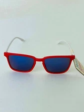 Beach Blast 100% UVA/UVB Protection, Red/White Sunglasses For Teens Unisex, NEW