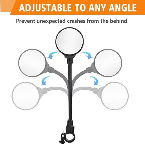 Bike Handlebar Mirror 2 Pack - Rotatable And Adjustable Wide Angle Rear View - 第 5/7 張圖片