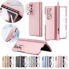 For Samsung Z Fold 7/6/5 /Fold 4 Screen Glass Film Cover Hinge S Pen Holder Case
