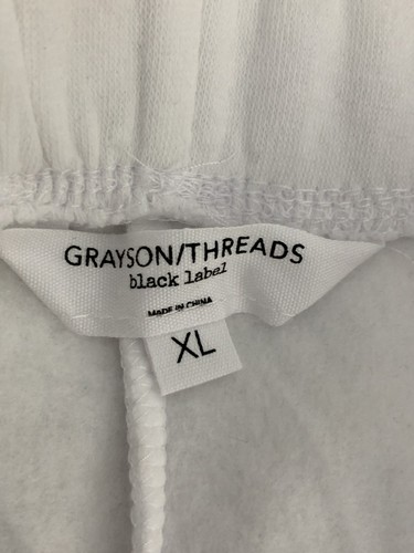 Grayson Threads Black Labels Womens Sz XL French Terry Shorts w/ Pockets White - Picture 4 of 5