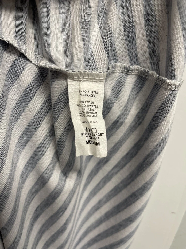 Vestido Bombom Blanco y Negro Rayas Mujer M Manga Corta Columpio Hecho en EE. UU. Foto 4 de 4