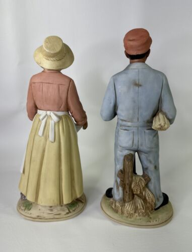Home Interiors 10" Porcellana Afroamericana Agricoltori Uomo e Signora Coppia - Foto 3 di 9