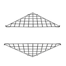 2 Pc - Black Corner Triangle Wire Grid Shelf Slat Grid Panel  24 x 24 x 32