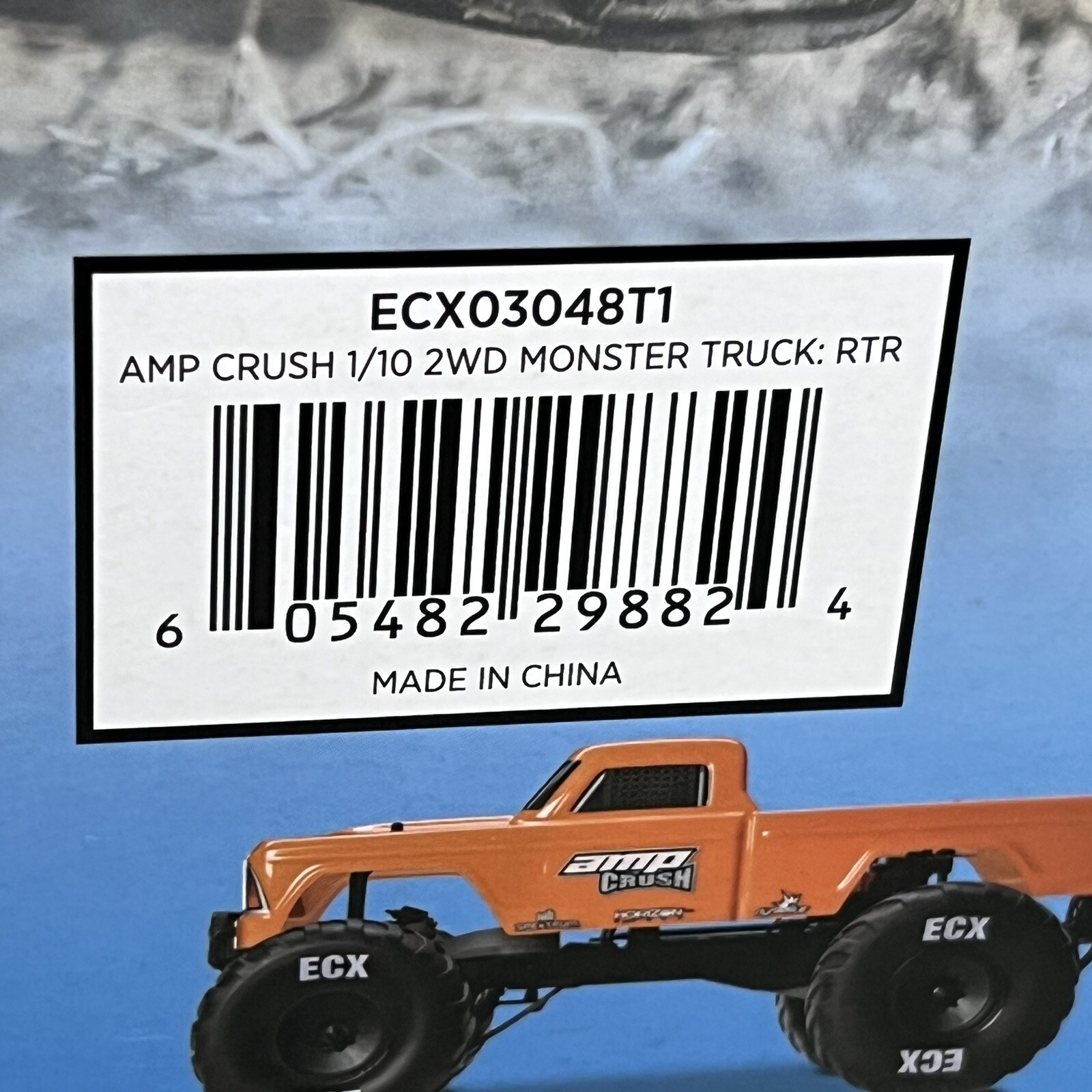 ECX Amp Crush Monster Truck 1/10 2WD Radio Controlled Blue NO CHARGER