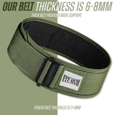 Self-Locking Nylon Weight Lifting Belt with Straps- Powerlifting - Deadlifting