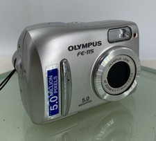OLYMPUS FE-115 5.0 MP DIGITAL CAMERA SILVER NO CHARGER NO CARD TESTED - 255