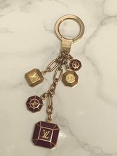 LOUIS VUITTON Key ring holder chain Bag Dark Red Porto Cle charm AUTH F/S  A379