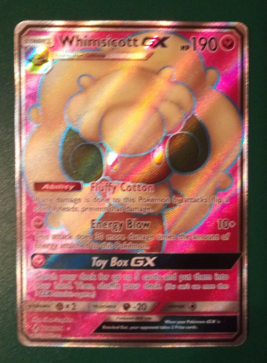 Pokemon TCG Unbroken Bonds Whimsicott GX (206/214) Full Art Near Mint