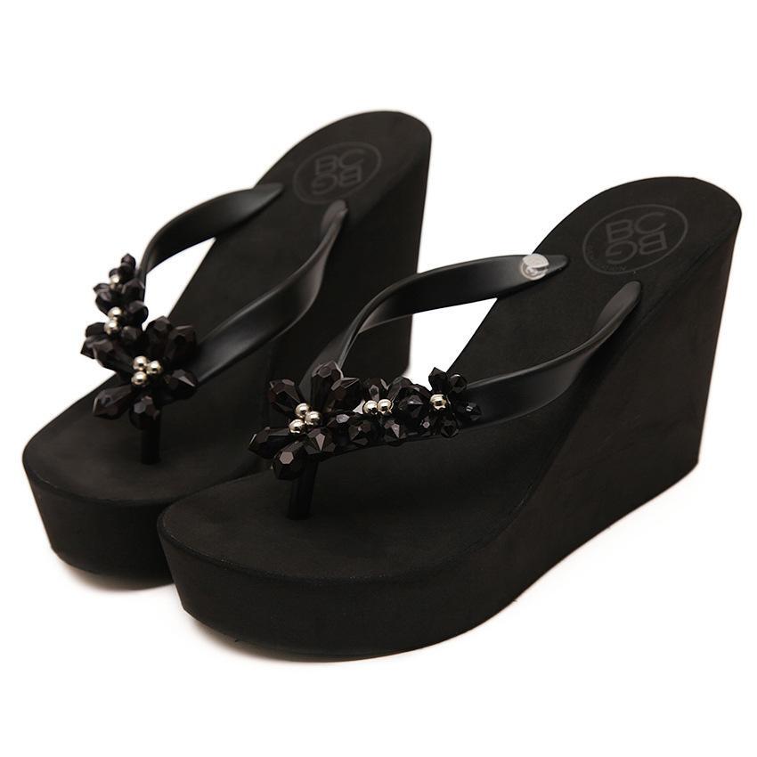 PANTOFOLA D’ORO Sandali infradito donna strass ciabatte spiaggia scarpe plateau zeppa tacco tg