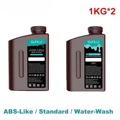 2KG ABS-Like/ Standard / Water-Wash 3D Resin 405nm UV Resin for Most SLA/DLP/LCD