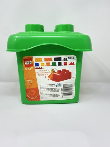 Lego Explore Brick Bucket Set 4084 Green Bucket Container Complete - Picture 3 of 8