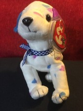 TY Beanie Baby - DIZZY the Dalmatian (coloured spots & coloured ears) MWMT