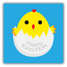 Happy Easter Egg Shell Chicken Car Bumper Sticker Decal