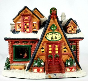 St Nicholas Square Christmas Village Ski Lodge Ebay
