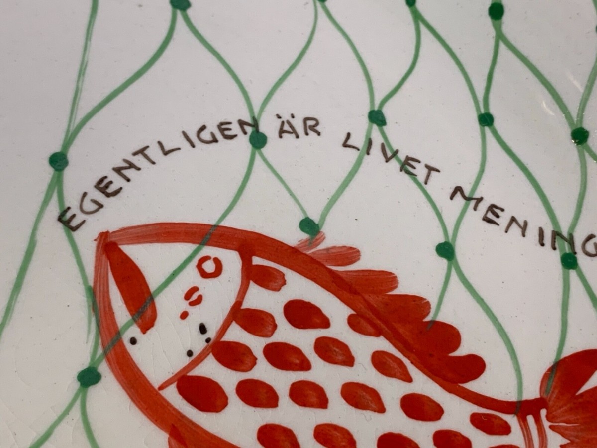 Vtg Gustavsberg Swedish Hand Painted Fish Plate XII “Löja Vtg Gustavsberg Swedish Hand Painted Fish Plate XII “Löja