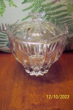 Tulip Shaped  Pressed Glass Covered Candy Dish