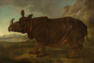 Oil painting Jean-Baptiste Oudry Clara the Rhinoceros wild animal art